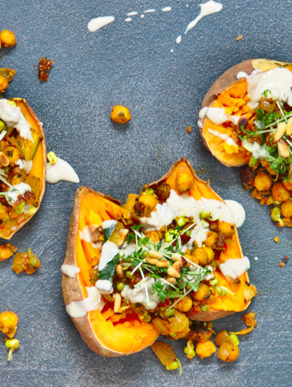 Die besten gefüllten Süßkartoffeln indischer Art | vegan ~ Jana&amp;#39;s Journal
